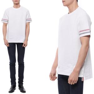 톰브라운  23SS 남성 RWB 스트라이프 반팔티셔츠 MJS204A J0046 100 23S