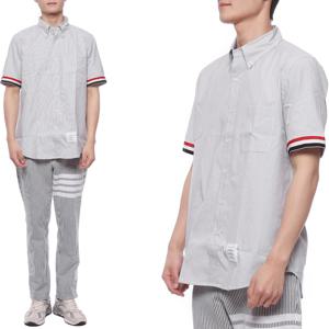 23SS 남성 삼선 암밴드 스트라이프 반팔 셔츠 MWS252A 06272 035 23S