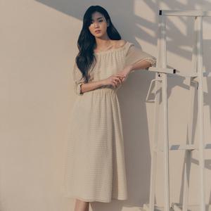 [최초가:279000원] 나이스클랍 네크 밴딩 훌 롱 원피스 N232MWO531