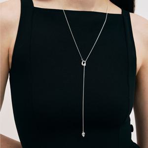 [~6/22 원석팔찌]Y drop heart necklace