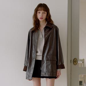 [최초가 : 149,000원]코듀로이 콤비 PU레더 자켓 [브라운]_LMOJK01F1BR