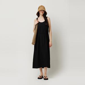 아웃 포켓 슬립 롱 원피스_SAOP82531BK