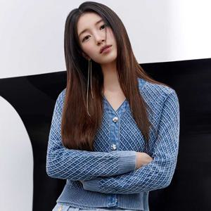 게스진 여성 데님믹스 입체격자 스웨터 가디건 YP1S2660