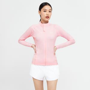 우먼 에센셜 스탠다드핏 집업 래쉬가드 핑크 (B4SWWZR001PNK)