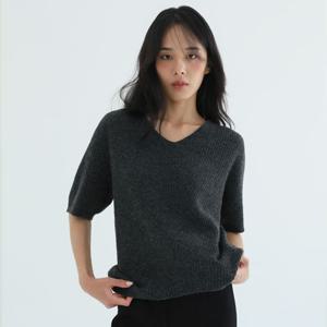 [최초가109,000원]스프링룩 오버핏 하프 슬리브 레이어드 니트탑 FT5174