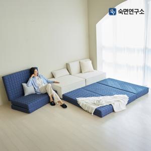 바른잠 3단 접이식 매트리스 원룸 바닥 푹신 탄탄한 수면매트 자취 접는 침대 매트릭스 토퍼 (MS/SS/Q)