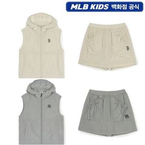 [MLB키즈] 베이직 아웃도어 홑겹 베스트 바람막이 스커트세트 7AWJB0453SET
