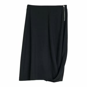 여성 니 Length 미디 트위스트 헴 스커트 SK1047LJ1034BK999 블랙 /8