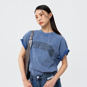 시그니처 오션 피그먼트 티셔츠_BU