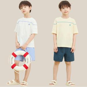 [5%OFF]25SS 냉감 우븐소재 배색 반팔 티셔츠 세트