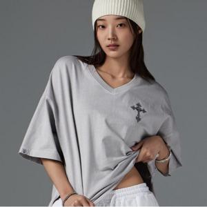 [라이프워크] 여성 피그먼트 빈티지 V넥 반팔 티셔츠_LW252TS820