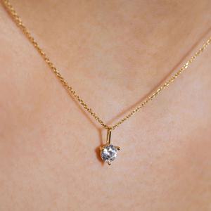 14k 18k 바스 0.3CT 라운드 목걸이 (다이아몬드)