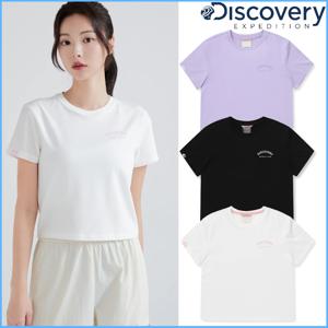 디스커버리 여름 가격인하 여성 우먼스 슬림핏 크롭 반팔티셔츠 DWRS96043