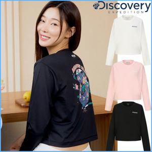 디스커버리 여성 그래픽 크롭 워터 긴팔티 래쉬가드 DWSW7B043