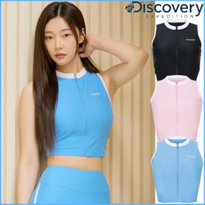디스커버리 여성 슬리브리스 돌핀 셋업 워터탑 래쉬가드 DWSW98043