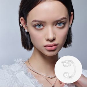 1992 PERLA 스털링 실버 화이트 이어커프 A251SE0764WPH