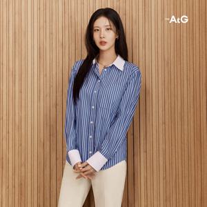 [The AtG] 더엣지 배색 스트라이프 셔츠