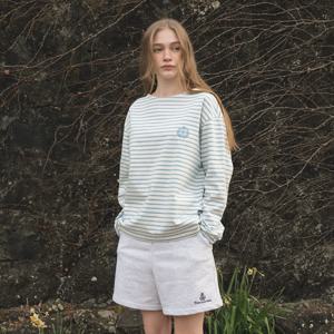 ERICA embroidery stripe T-shirt_SKY BLUE