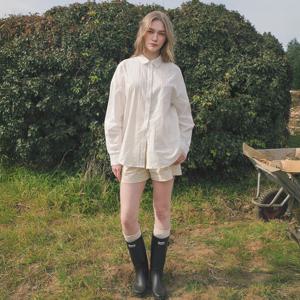 LINA stripe cotton shirt_WHITE