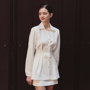 MELISSA slim jacket skirt set_WHITE