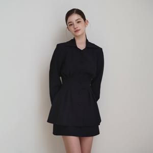 MELISSA slim jacket skirt set_BLACK