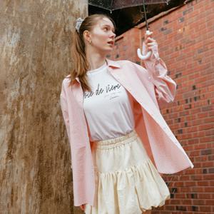 BELLA oversize stripe shirt_PINK