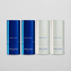 [파우치24 시그니처 에디션 세트] 파우치24 퀸즈밤 4개 (펄화이트 2개 & 사파이어블루 2개)