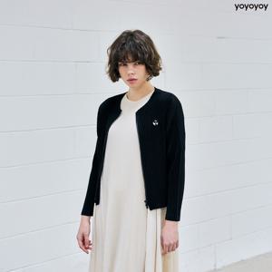 yoyoyoy [여성][최초가 133,000원] 라운드넥 집업 플리츠 가디건_AJ02WNPCD01