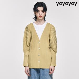 yoyoyoy [남성][최초가 99,000원] 플리츠 꺽임 소매 V넥 가디건_AI02MNPCD01