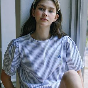 Volume Sleeve Logo Stripe T-shirt_Blue [N24HMTS005]