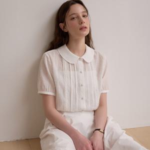 Dot lace blouse - Off white [BE25HSTP002]