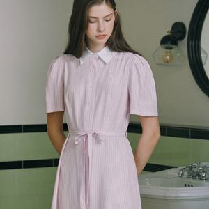 Puff Stripe Shirt Dress_2colors [N24SMOP003]