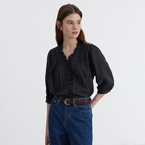 던스트 JANE FRILL BLOUSE_UDBL5B222BK