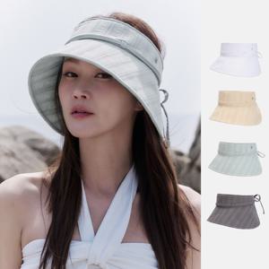 플로랄 펀칭 코튼 스트링 리본 선바이저 아크레 (4 colors)