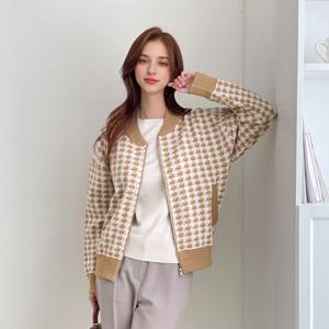 [최초가 109,000원]로즐리 하운드 투스 보머자켓+풀오버 2종세트