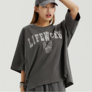 [라이프워크] 여성 유니버시티 피그먼트 반팔 티셔츠_LW232TS661