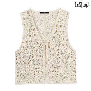 정상가:59,000원 ㅣ 오픈 끈 펀칭 뜨개 베스트 (DP2VW003A)