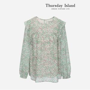 [Thursday Island] 플로럴 프릴 블라우스 (T232MBL535W)