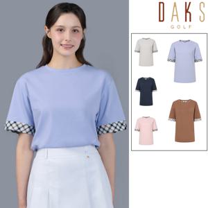 여성 체크포인트 라운드넥 반팔 티셔츠 DNTS5B902