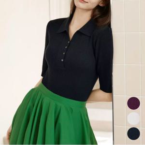 [최초가79,900원] 25ss 썸머 린넨 카라 니트 3종택1