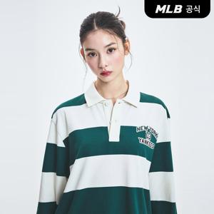 [공식] [카리나PICK] 바시티 스트라이프 긴팔 오버핏 카라 티셔츠 NY (D.Green)