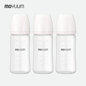 실리콘 코팅 노꼭지 유리 젖병 240ml 트리플팩