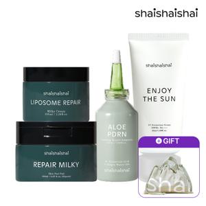 리포좀 리페어 밀키 크림100ml 1개+알로에 PDRN 쿨링 앰플 50ml 1개+밀키 패드 60매입/120ml 1개+인조이 더 선크림 50ml
