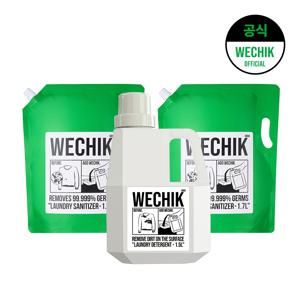 소독 섬유유연제 리필 1.7L 2개+9중효소 EM Plus 세탁세제 1.5L 1개
