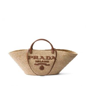 여성 ToteBags logoapplique 우븐 토트 백 1BG470VGOO2CXQ F0A5T NATURALECOGNAC /9