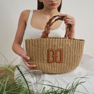 액세서리 DCBA5E994W2 [DAKS SUMMER HOLIDAYS] 브라운 DD로고 라피아 토트백