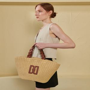 액세서리 DCBA5E997I2 [DAKS SUMMER] 베이지 DD로고 라피아 숄더백