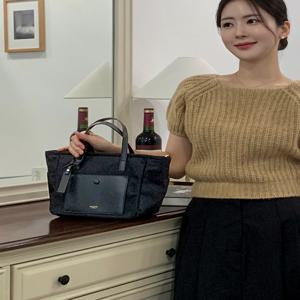 헤지스 액세서리 HIBA5F957BK [선물추천][라잇백] 블랙 심플 포켓 나일론 탑집 토트겸 크로스S