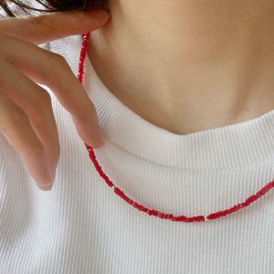 [유사랑,설인아 착용]PRN272 red square necklace