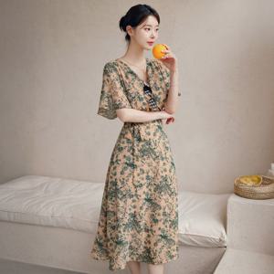 (~XXL까지) 알렌투아 윙 슬리브 랩 플라워 원피스 여름 휴양지 리조트룩 바캉스 나들이 피크닉 빅사이즈